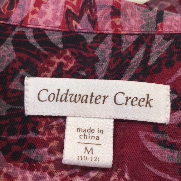COLDWATER CREEK Gauzy Summer Wrinkle Resistant Fabric Abstract Floral Design - Picture 7 of 15